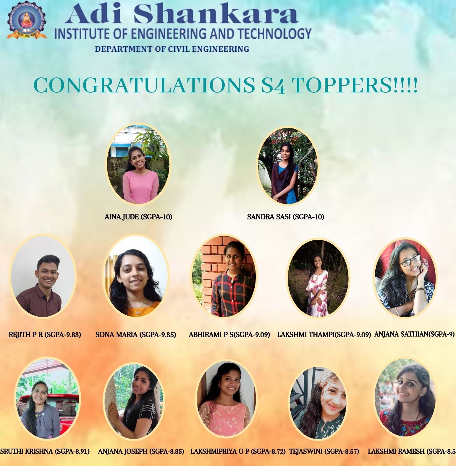 CONGRATULATIONS TOPPERS