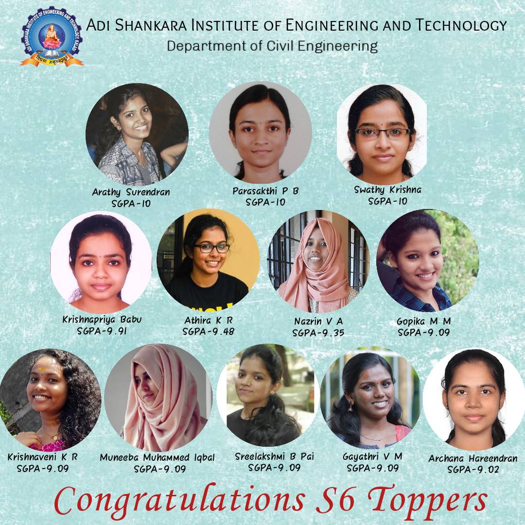 CONGRATULATIONS TOPPERS OF S6 EXAMS